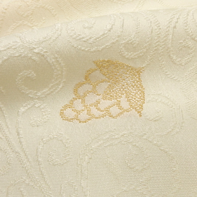 渡敬 帯揚げ 葡萄唐草無地 淡黄＜即日発送可＞の画像