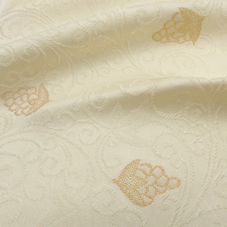 渡敬 帯揚げ 葡萄唐草無地 淡黄＜即日発送可＞の画像