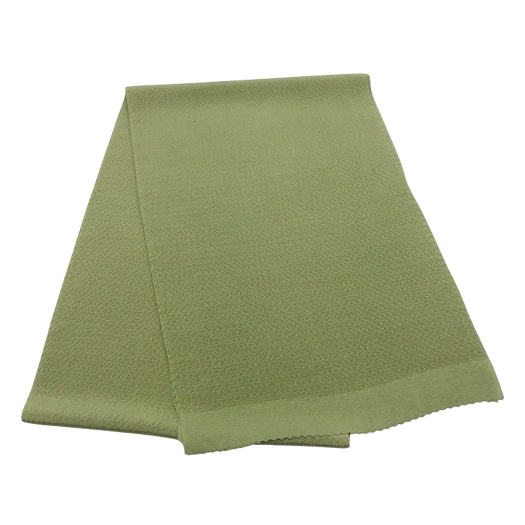 千成堂着物店 一点もの帯揚げ 「鶸茶 × うずらちりめん（鶉縮緬）」＜即日発送可＞ の画像