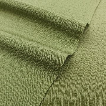 千成堂着物店 一点もの帯揚げ 「鶸茶 × うずらちりめん（鶉縮緬）」＜即日発送可＞ の画像