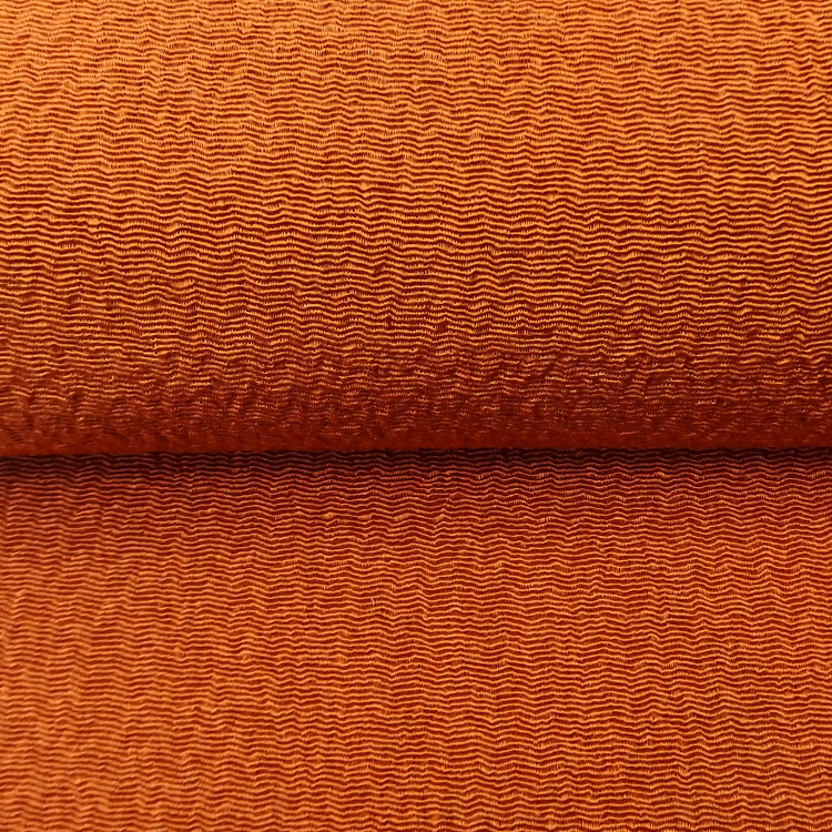 千成堂着物店 一点もの帯揚げ 「赤茶（オレンジ・だいだい系） × うずらちりめん（鶉縮緬）」＜即日発送可＞ の画像