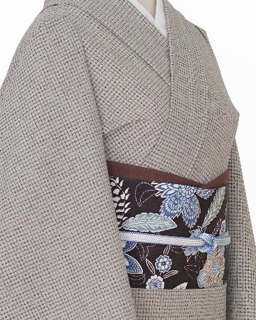 千成堂着物店 一点もの帯揚げ 「焦げ茶 × 紬糸入り」＜即日発送可＞ の画像