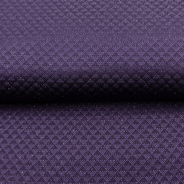 京都丹後の機屋×千成堂着物店 一点もの帯揚げ 「鱗×銀節糸」 深紫×銀＜即日発送可＞ の画像