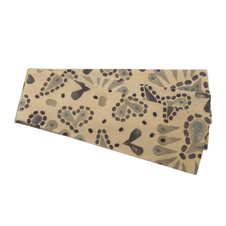 ＜お仕立て上がり＞向井詩織 「No.645」夏結城紬 半幅帯 千成堂別注 染め帯 生成色に薄藍色（ベージュ系）の画像