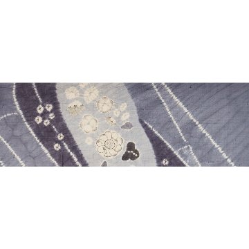 ＜お仕立て代込＞しょうざん「辻が花文×生紬」名古屋帯 灰藤色（アッシュな紫系）染め帯の画像