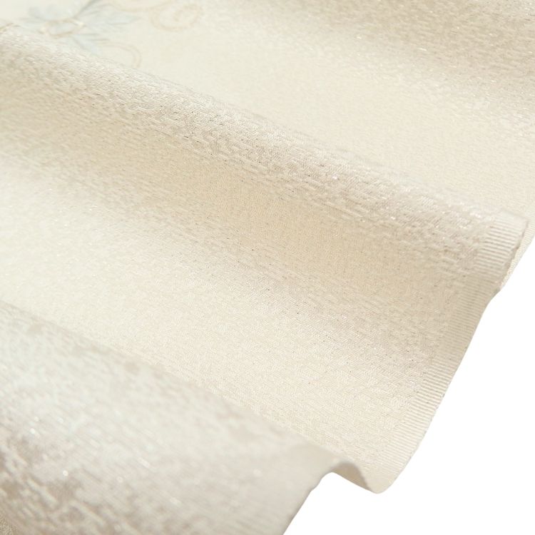 和小物さくら 帯揚げ  雪花銀ちらし 刺繍 白練色（白に近いベージュ系）＜即日発送可＞の画像