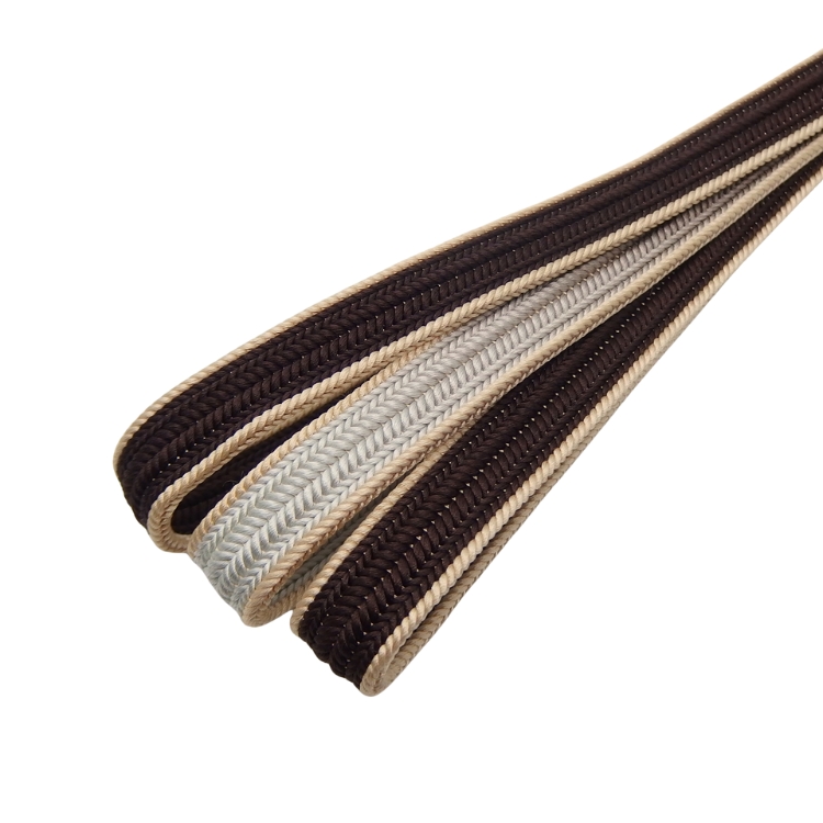 和小物さくら 帯締め 綾竹双葉ぼかし切替 珈琲色から白花色ぼかし 切房 ＜即日発送可＞の画像