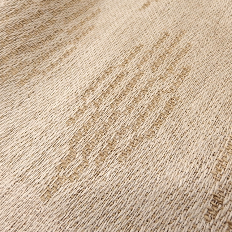 吉野綾 「ダマスク織の大判ショール(ストール)  × ベルフラワー文様」草木染 茶鼠色の画像