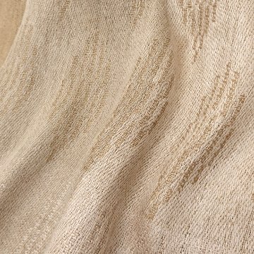 吉野綾 「ダマスク織の大判ショール(ストール)  × ベルフラワー文様」草木染 茶鼠色の画像