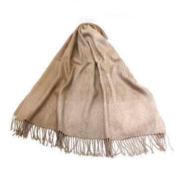 吉野綾 「ダマスク織の大判ショール(ストール)  × ベルフラワー文様」草木染 茶鼠色の画像