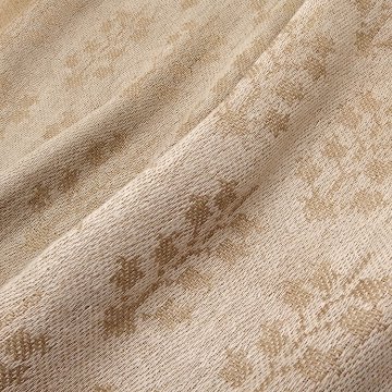 吉野綾 「ダマスク織の大判ショール(ストール)  × ベルフラワー文様」草木染 茶鼠色の画像