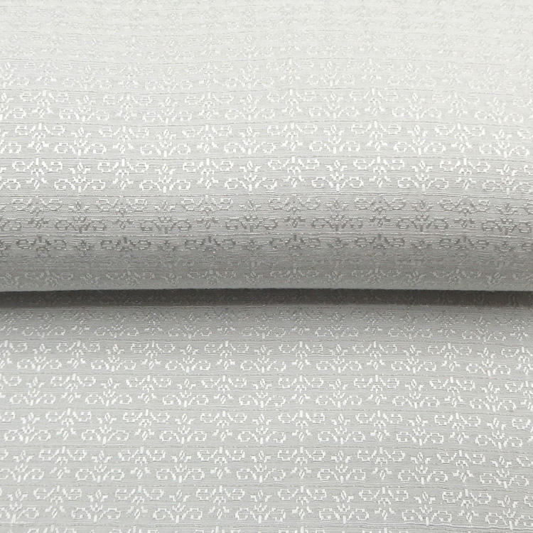 京都丹後の機屋×千成堂着物店 一点もの帯揚げ 「唐草×銀節糸」 薄雲鼠×銀＜即日発送可＞ の画像