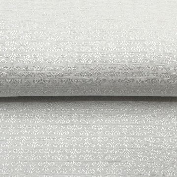京都丹後の機屋×千成堂着物店 一点もの帯揚げ 「唐草×銀節糸」 薄雲鼠×銀＜即日発送可＞ の画像