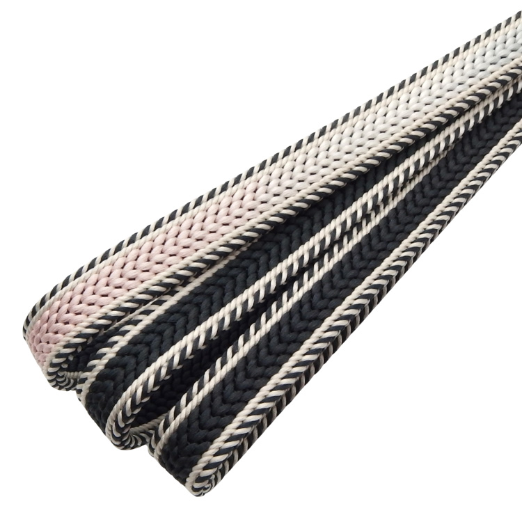 和小物さくら 帯締め 綾竹耳縞暈し48玉 切房 墨色から桜色＜即日発送可＞の画像