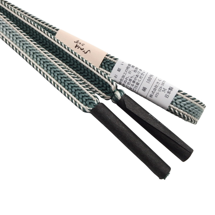 和小物さくら 帯締め 綾竹耳縞暈し48玉 切房 錆浅葱から飴色＜即日発送可＞の画像