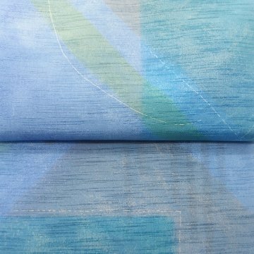 佐藤碧 「Capture the gleam 三部作より"夕"」紬の帯揚げ 青（薄藍系）の画像