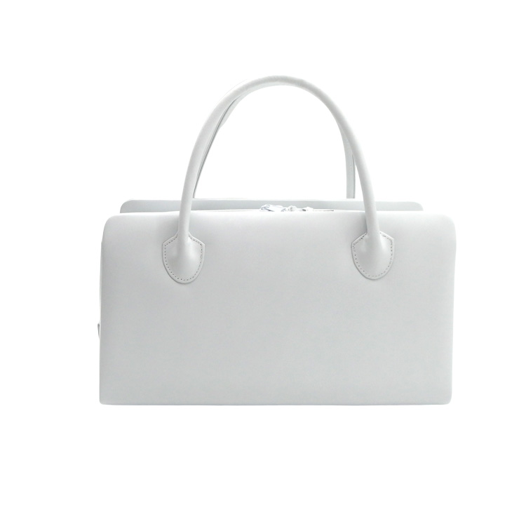 衿秀 利休バッグ 「シャトーブリアン（デュプイ社）の総本革(七寸五分)」千成堂別注 白＜即日発送可＞の画像