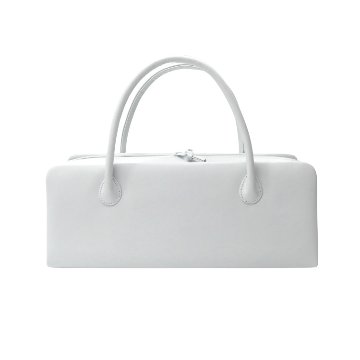 衿秀 利休バッグ 「シャトーブリアン（デュプイ社）の総本革(八寸三分・横長)」千成堂別注 白＜即日発送可＞の画像