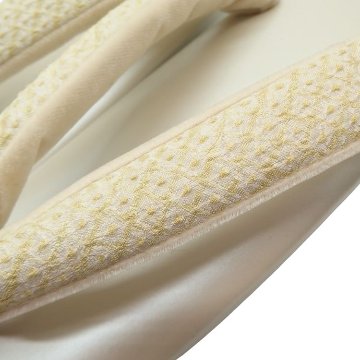 衿秀 草履 「艶けし×絞り染の裂×前坪茶」 千成堂別注 Mサイズ 生成に柳鼠＜即日発送可＞の画像