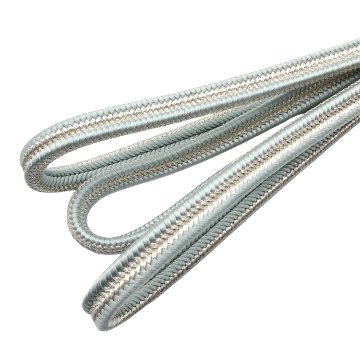 千成堂セレクト 帯締め ゆるぎ銀耳撚房 水色鼠 銀糸 ＜即日発送可＞ の画像