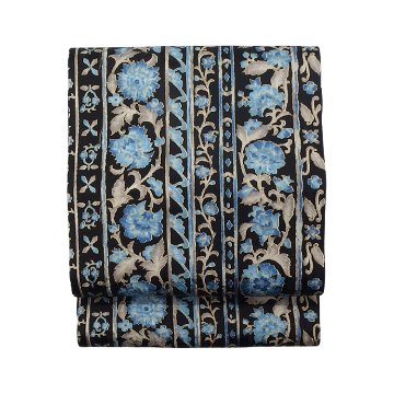 【極美品】京都染匠名門「染の川勝謹製」黒地「松萩文様 舞扇文様」手描き京友禅 極美品】京都染匠名門「染の川勝謹製」黒地「松萩文様 舞扇文様