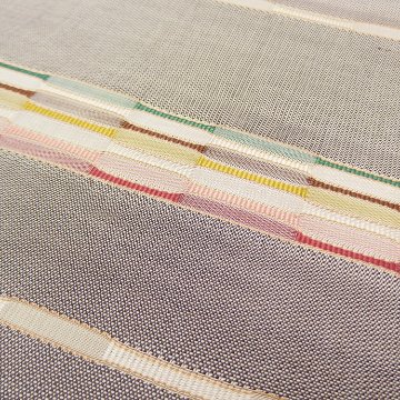 藤山千春 「草木染手織物 吉野間道」 九寸名古屋帯 灰茶系＜お仕立て代込＞の画像