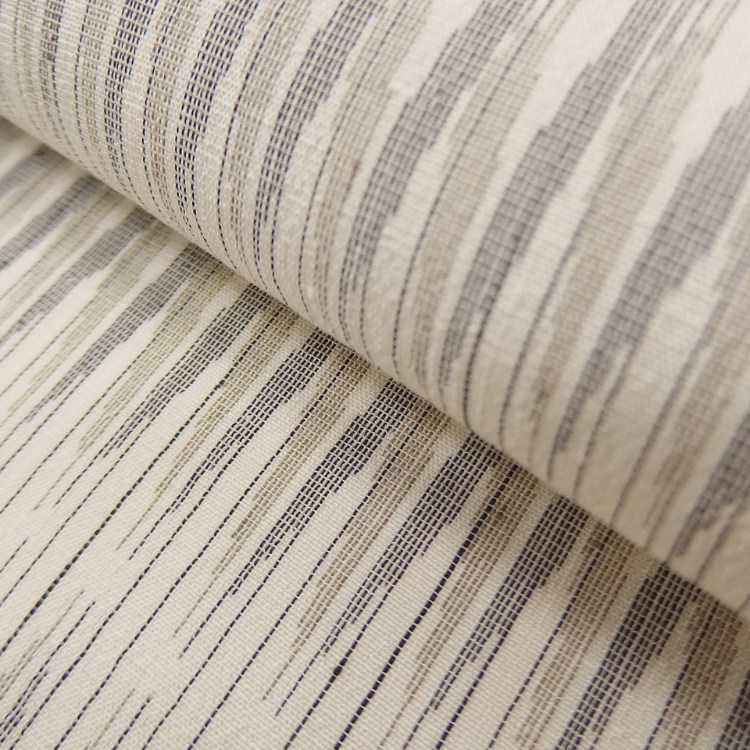 奥順「石下結城縮 経絣 (結城紬)」着尺 生成に灰練色＜お仕立て代込＞の画像