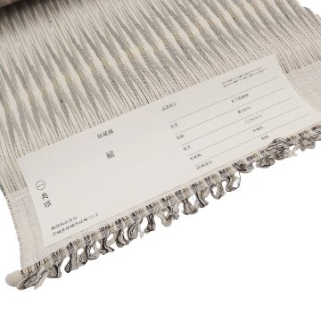 奥順「石下結城縮 経絣 (結城紬)」着尺 生成に灰練色＜お仕立て代込＞の画像