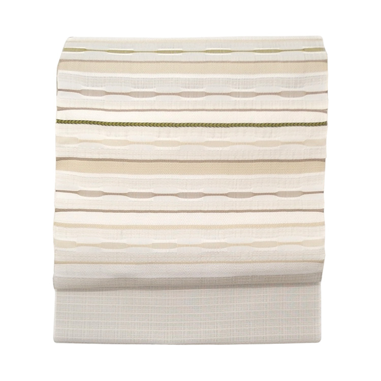 西村織物「杉綾」博多織 九寸名古屋帯 オールシーズンの帯 白練＜お仕立て代込＞の画像