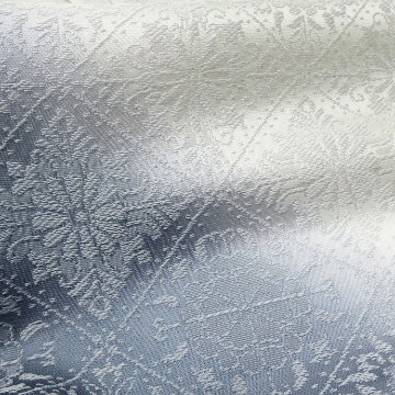 和小物さくら 帯揚げ 華紋格子斜めぼかし 鉄御納戸と白緑と白黄＜即日発送可＞の画像