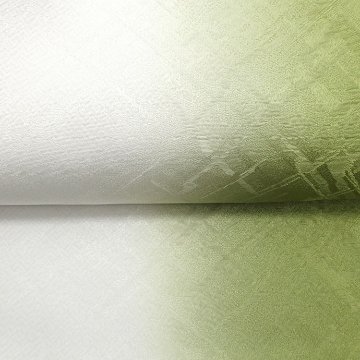 千成堂セレクト 帯揚げ 丹後ぼかし 山葵色と白 ＜即日発送可＞の画像