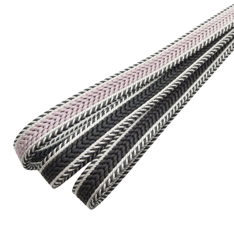 和小物さくら 帯締め 綾竹耳縞暈し48玉 切房 墨色から桜色＜即日発送可＞の画像