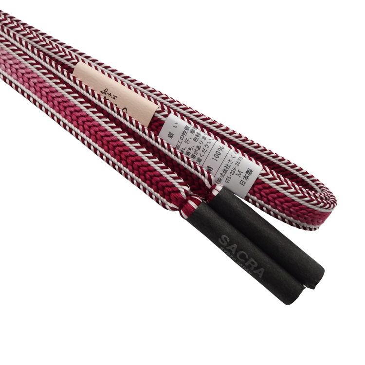 和小物さくら 帯締め 綾竹耳縞暈し48玉 切房 濃紅から胡粉色＜即日発送可＞の画像