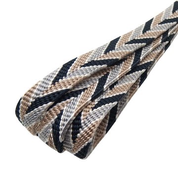 千成堂セレクト 帯締め 笹波三色木の葉  黒緑と白鼠と亜麻色 ＜即日発送可＞ の画像