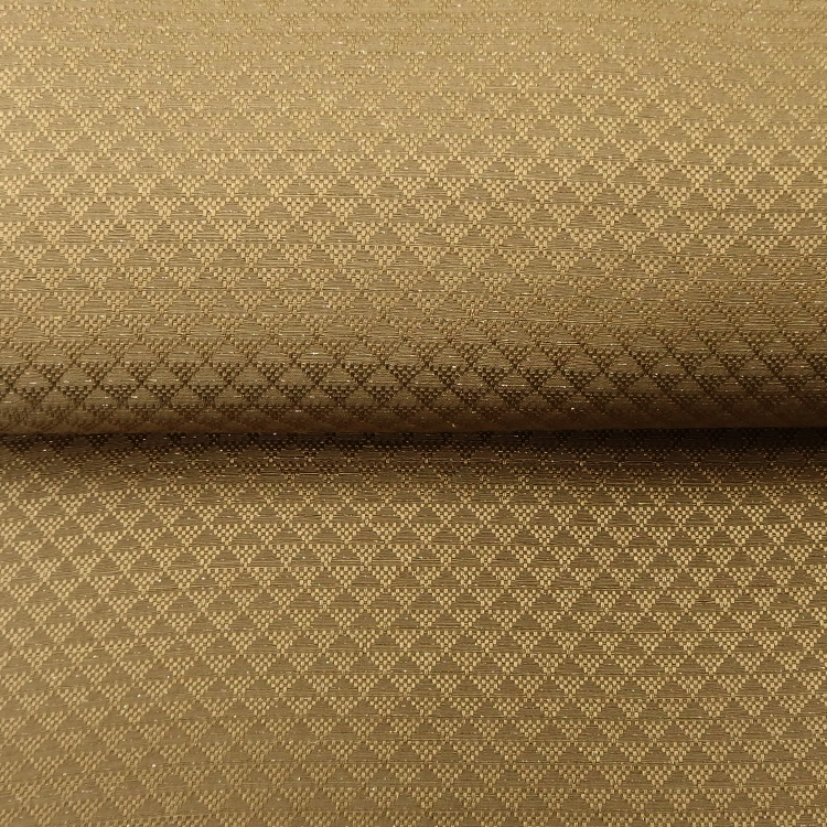 京都丹後の機屋×千成堂着物店 一点もの帯揚げ 「鱗×銀節糸」 黄唐茶×銀＜即日発送可＞ の画像