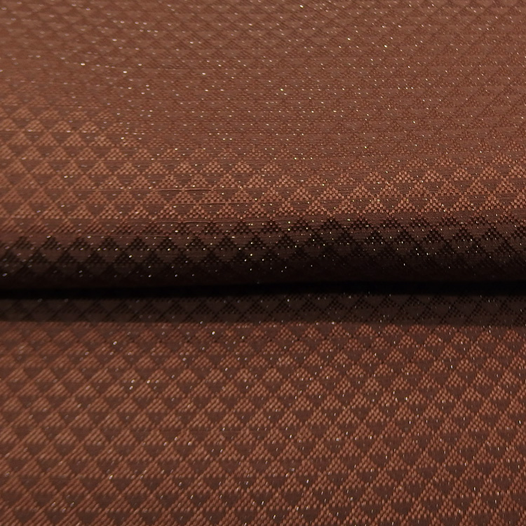 京都丹後の機屋×千成堂着物店 一点もの帯揚げ 「鱗×銀節糸」 錆色×銀＜即日発送可＞ の画像