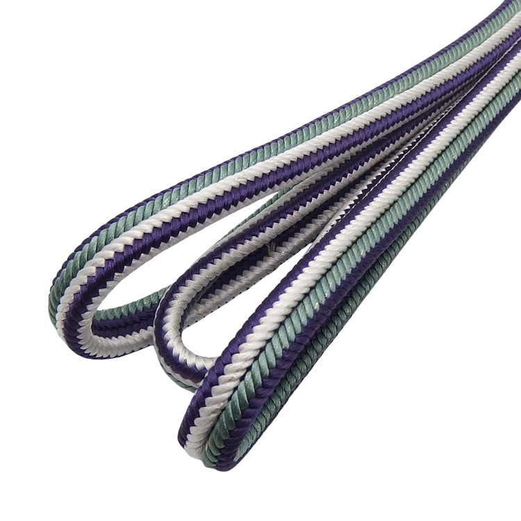 千成堂セレクト ゆるぎ帯締め 三色昼夜 撚房  紫と錆青磁と白に銀糸 ＜即日発送可＞ の画像