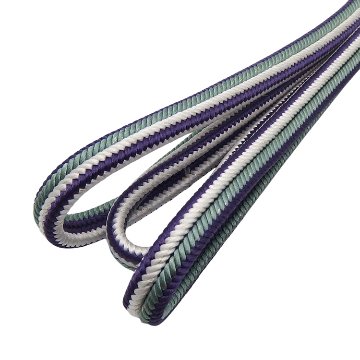 千成堂セレクト ゆるぎ帯締め 三色昼夜 撚房  紫と錆青磁と白に銀糸 ＜即日発送可＞ の画像