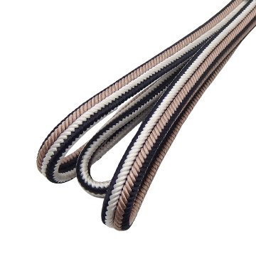 千成堂セレクト ゆるぎ帯締め 三色昼夜 撚房  黒茶と伽羅色と胡粉色に銀糸 ＜即日発送可＞ の画像