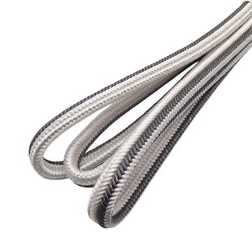 千成堂セレクト ゆるぎ帯締め 三色昼夜 撚房  茶鼠と白と胡粉色に銀糸 ＜即日発送可＞ の画像