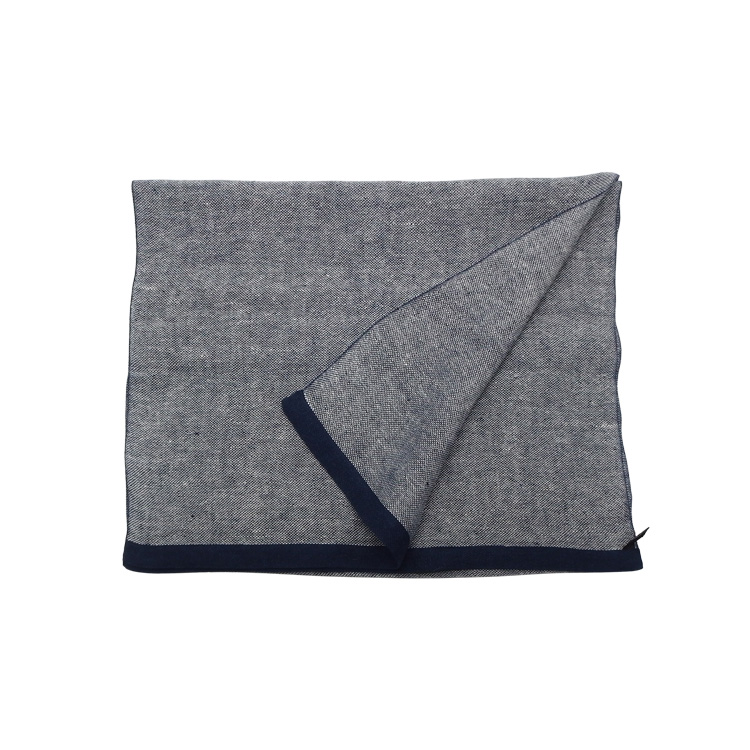 Kameli apartment（カメリ アパートメント）「紺×白」手織り大判ストール（ショール）リネン ＜即日発送可＞の画像