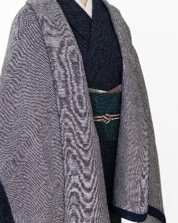 Kameli apartment（カメリ アパートメント）「紺×白」手織り大判ストール（ショール）リネン ＜即日発送可＞の画像