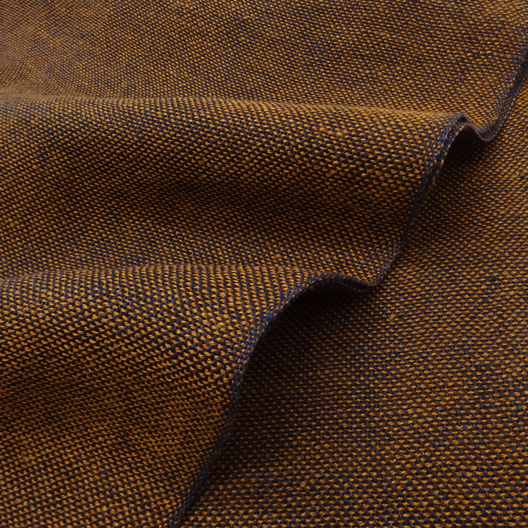 Kameli apartment（カメリ アパートメント）「茶×紺」手織り大判ストール（ショール）リネン ＜即日発送可＞の画像