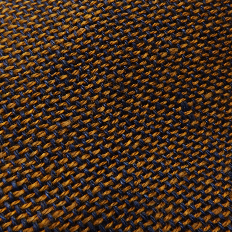 Kameli apartment（カメリ アパートメント）「茶×紺」手織り大判ストール（ショール）リネン ＜即日発送可＞の画像