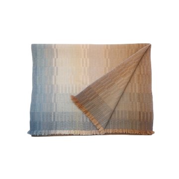 高見由香 「朝焼け」 二重織り（手織）の大判カシミヤ（カシミア）ストール＜即日発送可＞の画像