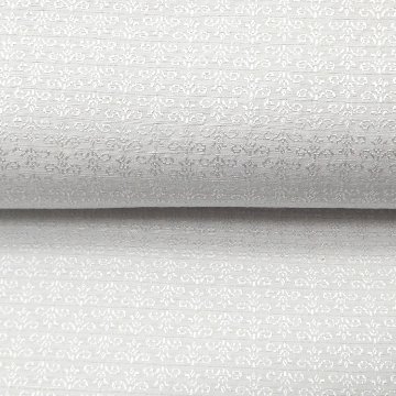 京都丹後の機屋×千成堂着物店 一点もの帯揚げ 「唐草×銀節糸」 月白×銀＜即日発送可＞ の画像