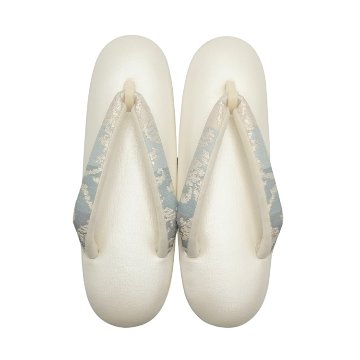 千成堂着物店「雪」段重ね草履 Lサイズ ＜即日発送可＞の画像