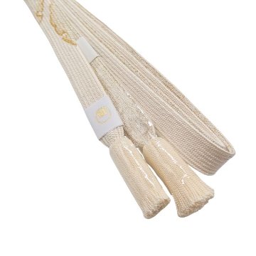 渡敬 帯締め 高麗片胴雪輪撚房 白よごし・金糸＜即日発送可＞の画像