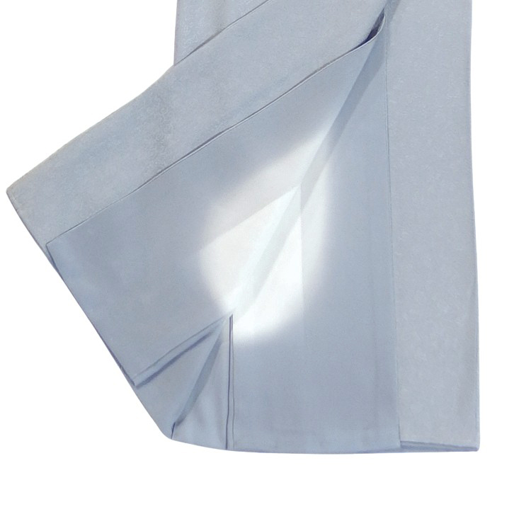 ＜袷・仕立て上がり＞丹後の機屋×千成堂着物店「伊予生糸の色無地」灰青 ＜Mサイズ・身長155〜165cm・即日発送可＞の画像