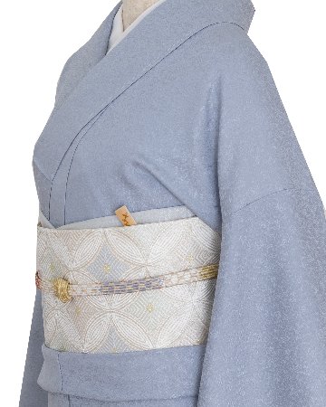 丹後の機屋×千成堂着物店「伊予生糸の色無地」灰青 ＜袷・仕立て上がり・身長155〜165cm・即日発送可＞の画像